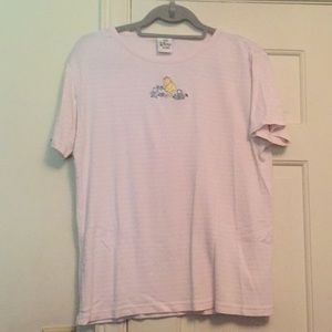 Pale pink Disney shirt with Pooh and piglet